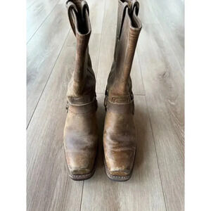 Frye Harness Distressed Look Motorcycle Riding Boot 77300-3 Boot USA Women's 10M